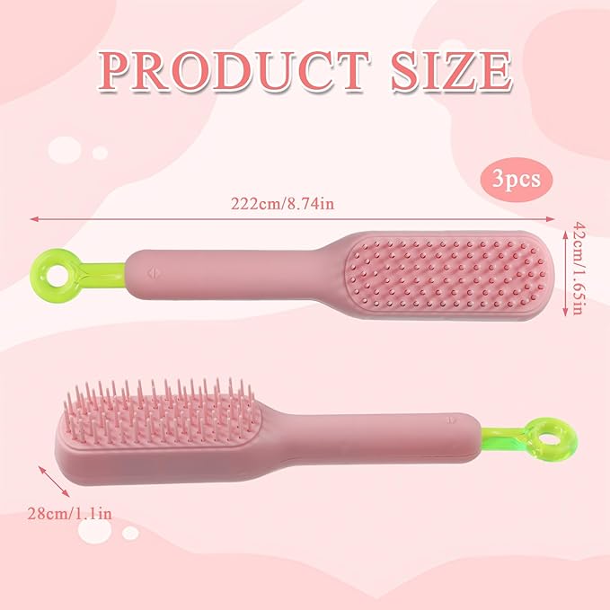 3 Pcs Puppy Brush for Small Dogs, Scalable Grooming Brush,Suitable for Small Dogs Cats Rabbits of All Hair Types (Pink)