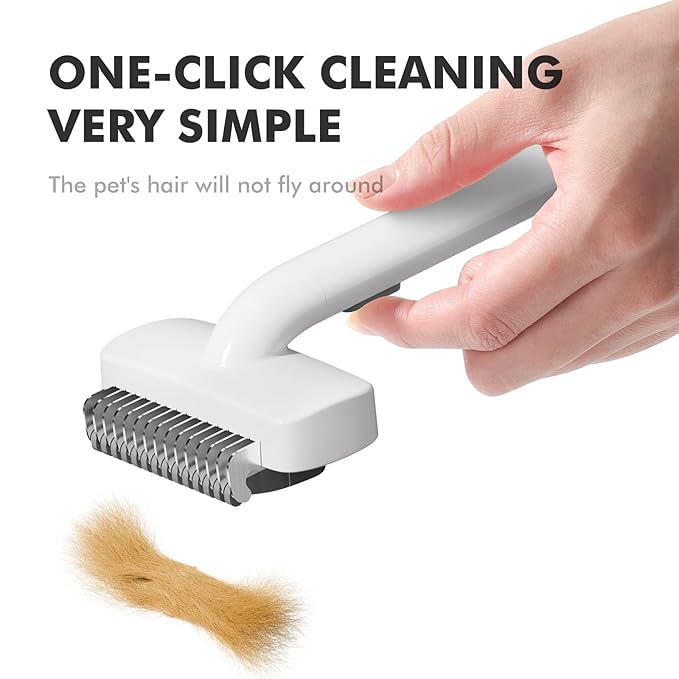 Cat Brush for Long Haired Cats, Dog Brush for Shedding Grooming Small Medium Dogs, Deshedding Dog Brush Self Cleaning Dematting Comb for Dogs, Pet Undercoat Rake for Dogs Remove Matted Fur