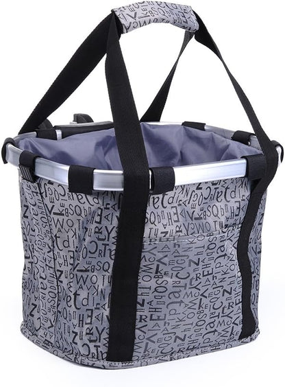 Pet Dog Bike Basket & Carrier Bag- Foldable Detachable Pet Travel Bicycle Basket - Small Animal Dog Cat Rabbit Bike Ride Basket Carrier (Gery)