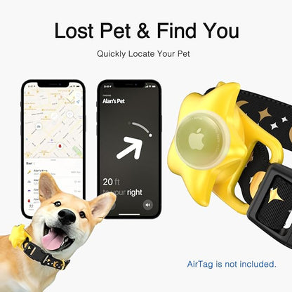 Airtag Dog Collar, Dog Collar for Large Dogs, Dog Collars for Medium Dogs, Dog Collars for Small Dogs with AirTag Holder Case, Dog GPS Tracker Collar (Red, Large)