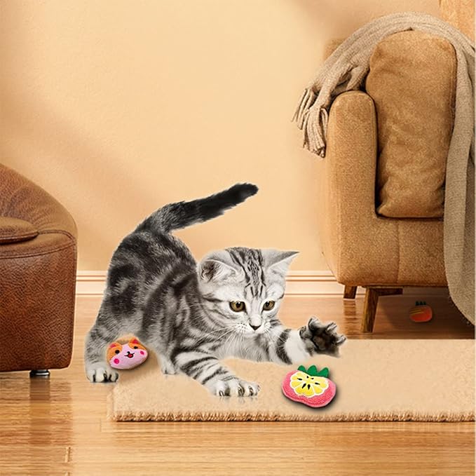 20 Pcs Catnip Toys for Indoor Cats Kittens Xmas Interactive Cat Dental Toy Kitty Plush Training Chewing Toys