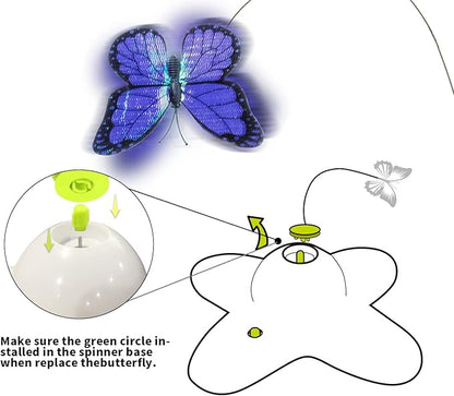 AFP Interactive Cat Toy, Butter-Fly Interactive for Indoor Cats, Flutter Bug Cat Toys, Flutter Rotating Kitten Toys with 2 Replacements