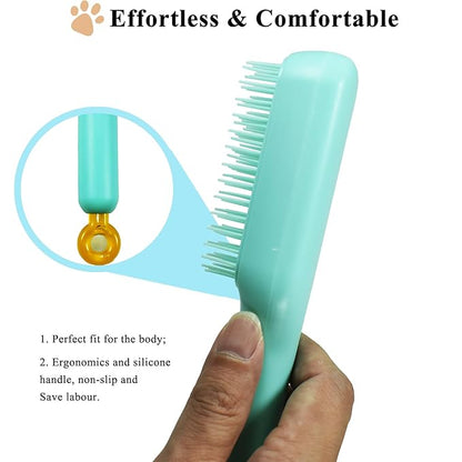 Scalable Small Grooming Dog Brush, Puppy Massaging Hair Brush, for Small Dogs Cats Rabbits of All Hair Types (Blue)