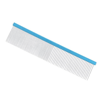 Greyhound Comb For Dogs, Metal Dog Comb Dog Combs with Rounded Ends Dog Comb Cat Comb For Removing and Knots Grooming Tool For Long Short Haired Dog (Blue 22cm/8.7in)