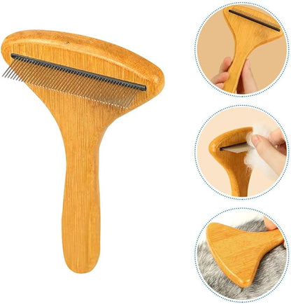 Beaupretty 4pcs pet comb undercoat rake for cat shedding comb with handle dog brush dog grooming rake dog hair remover Puppy Grooming Comb Stainless steel bridegroom Accessories Metal