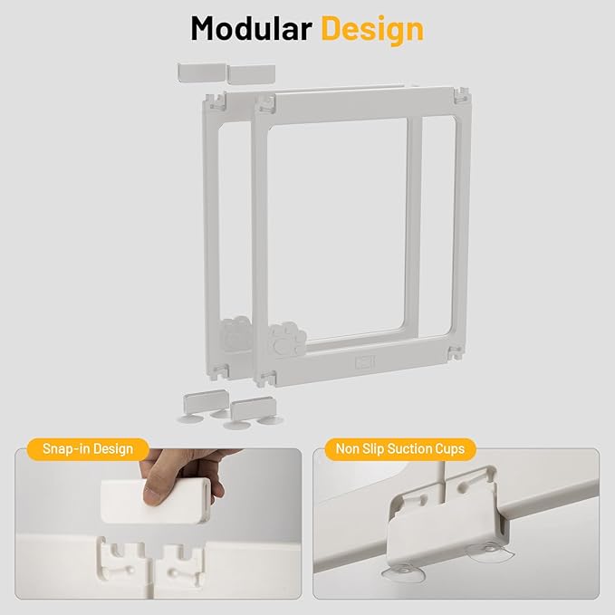 Extention Kit-Clear Acrylic Dog Playpen Indoor Transparent Plastic Puppy Playpen for Cat Rabbit Easy Assemble Pet Pen Foldable Fence Crate Kennel Cage Enclosure (23.6“ Height, 2PCS)