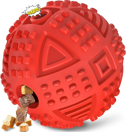 LEGEND SANDY Dog Balls Treat Dispensing, Dog Toys for Aggressive Chewers Large Breed, Nearly Indestructible Squeaky Dog Chew Toys for Large Pet, Natural Rubber Doggie Puzzle Toys, ToughTreat Ball