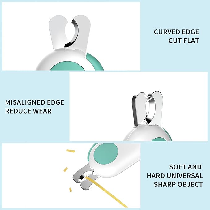 Pet Dog Cat Nail Clippers, Dog Nail Trimmers for Small Animals with LED Lights, Professional Beauty Care Tools, Avoid Excessive Cutting, Suitable for Tiny Dog Cat Rabbit Bird Puppy Kitten (Blue)