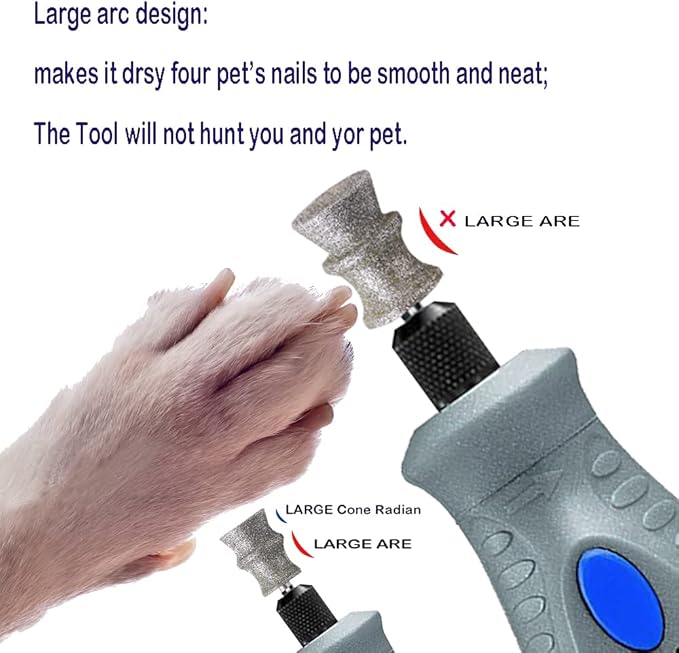 Diamond Dremel Dog Nail Grinder Bits for Rotary Tool-1/8'' Dremel Dog Nail Grinder Attachment-Pet Nail Grinder Bit Work for Animals Nail Care 2-Pack (A&B)