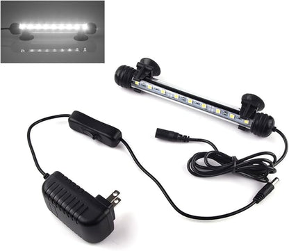 LED Aquarium Light, Fish Tank Lights Underwater Crystal Glass Bright IP68 Waterproof Submersible Strip Bar Aquarium Tank Light, White, 7.5 inch