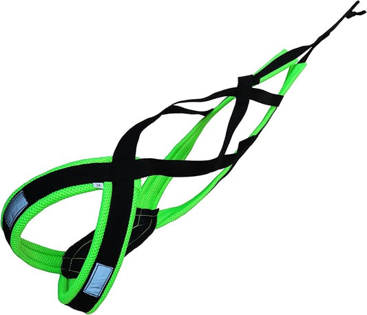 Dog Weight Pulling Harness, XBack for Canicross, Dog Sport, Bike Joring, Ski Joring, Sled Harness, Dog mushing, Dog Running Harness, Black Neongreen 4XL