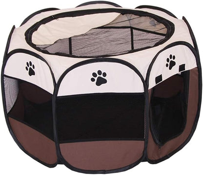 BODISEINT Portable Pet Playpen, Dog Playpen Foldable Pet Exercise Pen Tents Dog Kennel House Playground for Puppy Dog Yorkie Cat Bunny Indoor Outdoor Travel Camping Use