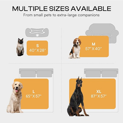 Luciphia Waterproof Bed Blanket Washable,Soft Sherpa Fleece Puppy Reversible Throw Blankets for Small Medium Dog Cat,Furniture Cover Protector Couch Bed from Liquid Pee and Pet Fur, Grey,57" x 40"