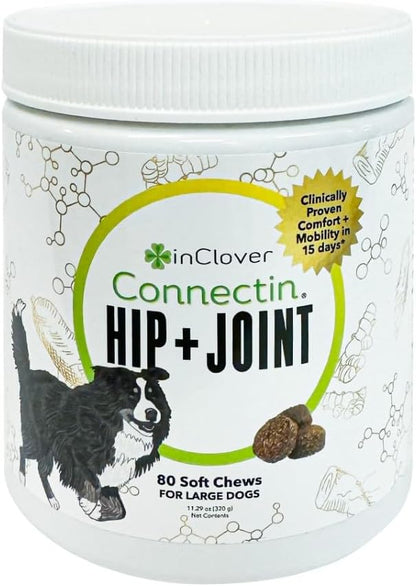 In Clover Hip and Joint Supplement for Large Dogs 70 Pounds and Up with Glucosamine Chondroitin, and Hyaluronic Acid  Formulated for Large Breeds  Clinically Proven Hip and Joint Support