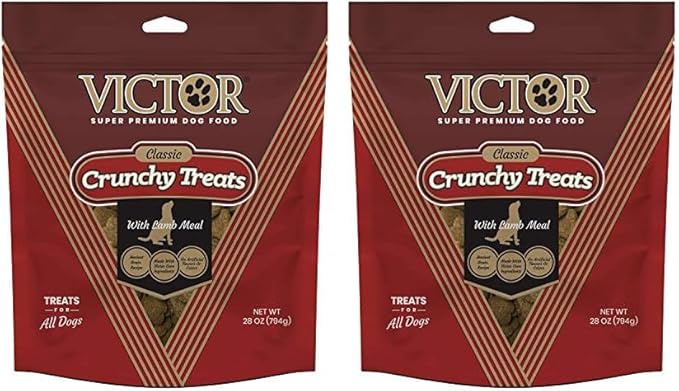 Victor Super Premium Dog Food  Classic Crunchy Dog Treats with Lamb Meal  Gluten-Free Treats for Small, Medium and Large Breed Dogs, 28oz (Pack of 2)