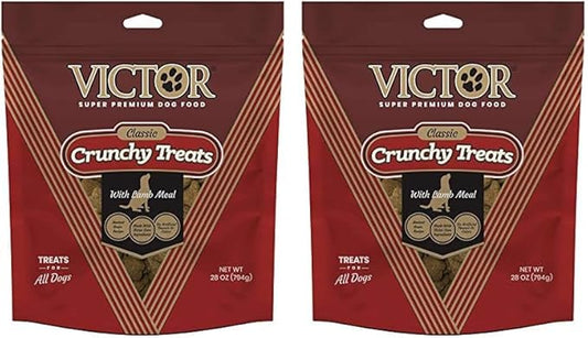 Victor Super Premium Dog Food  Classic Crunchy Dog Treats with Lamb Meal  Gluten-Free Treats for Small, Medium and Large Breed Dogs, 28oz (Pack of 2)