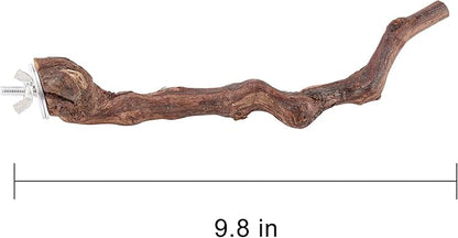 2 pcs 9.8 inch Bird Perches Stand Natural Wood Bird Perches, Birdcage Wood Stand Tree Perches for Birds Cockatiels Parrots Conures Macaws Finches(2PCS 9.8" Length)