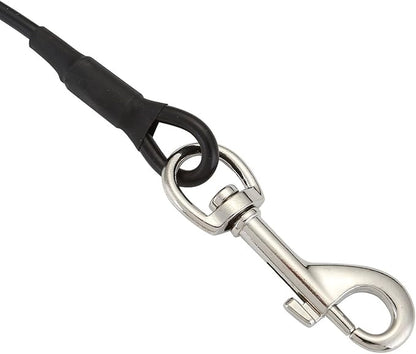 Dog Leash for Car, Stainless Steel Cable Chew Proof Dog Tetherï¼_et Vehicle Restraint Tetherï¼_og Lead with Double Clip Buckle Latch (40 inch)