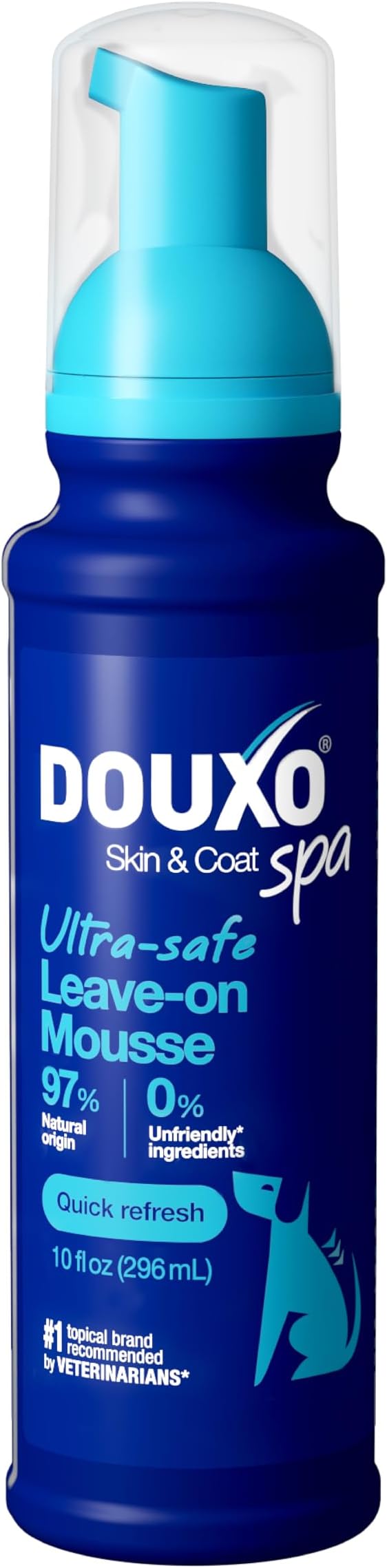 DOUXO® Skin & Coat SPA - Ultra-Safe Quick Refresh Leave-on Mousse for Dogs, 10 fl oz, Safely Cleans and Refreshes The Coat, Leaves The Coat Soft, Radiant and Smelling Great, Skin-Friendly Formula