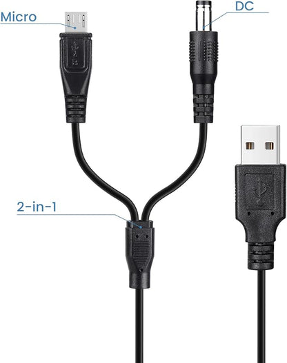 2-Pack Charger Cord for Bousnic Dog Shock Collar RS2A and RS2B, 2-in-1 Training Collar USB Charging Cable