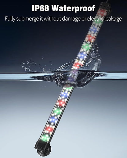 Pawfly 8 W Aquarium LED Light 16 Inch 24/7 Fish Tank Light with Full Spectrum IPX8 Waterproof Lights Multi-Colored LEDs with D/N Mode Single Color Effects Timer and Adjustable Brightness