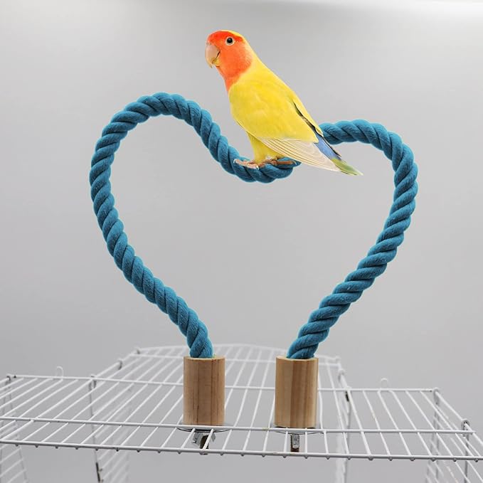 2 Pack Rope Perch, Swing, Cage Stand Pole Accessories, Climbing Toy for Parrot Parakeet Budgies Cockatiels Lovebirds (31.49"/80 cm)