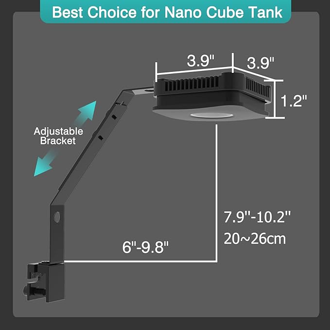 Lominie LED Aquarium Light Saltwater Aquarium Lamp 30W Full Spectrum with Remote Dimmable Nano Coral Reef Light for Fish Tank with Bracket