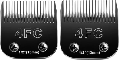4FC Blades Dog Grooming Blades Compatible with Andis/Oster A5/Wahl KM-10 Series Dog Clippers,Detachable Clipper Replacement Blade,Black(4FC/2PCS)