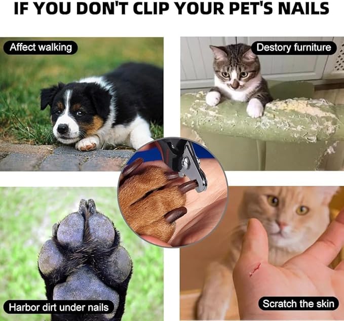 Dog Nail Clippers, Professional Pet Nail Clipper & Trimmers with Safety Guard to Avoid Over Cutting, Grooming Razor with Nail File for Medium and Large Dog and Cat, Red