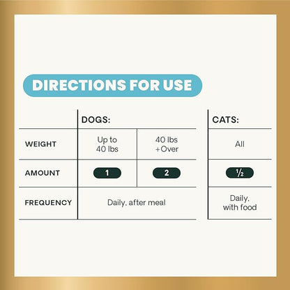 VetriScience Extra Strength Gut Health Probiotic & Prebiotic Digestive Supplements for Dogs & Cats, Gas & Diarrhea & Immune Support, Easy-Open Capsules, 180 Count - New Look