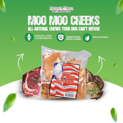 (2 Pack) Nature's Own Pet Chews Moo Cheeks Bag Treat, 8 oz