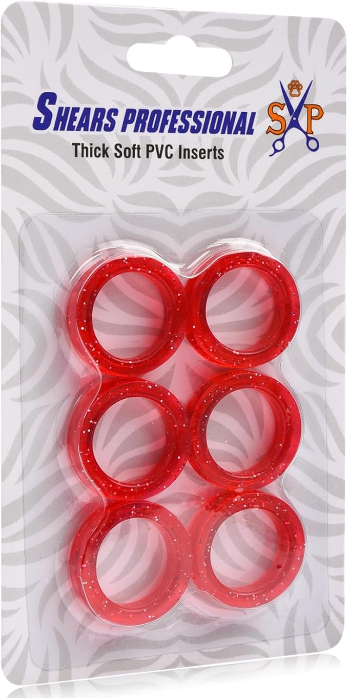 6 Pcs Soft Silicone Scissors Finger Rings - Pet Grooming Shear Ring Finger Insert - Accessories for Barber - Dog Hair Cutting Scissor- Thumb Insert