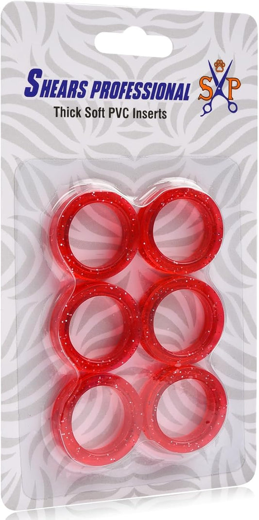 6 Pcs Soft Silicone Scissors Finger Rings - Pet Grooming Shear Ring Finger Insert - Accessories for Barber - Dog Hair Cutting Scissor- Thumb Insert