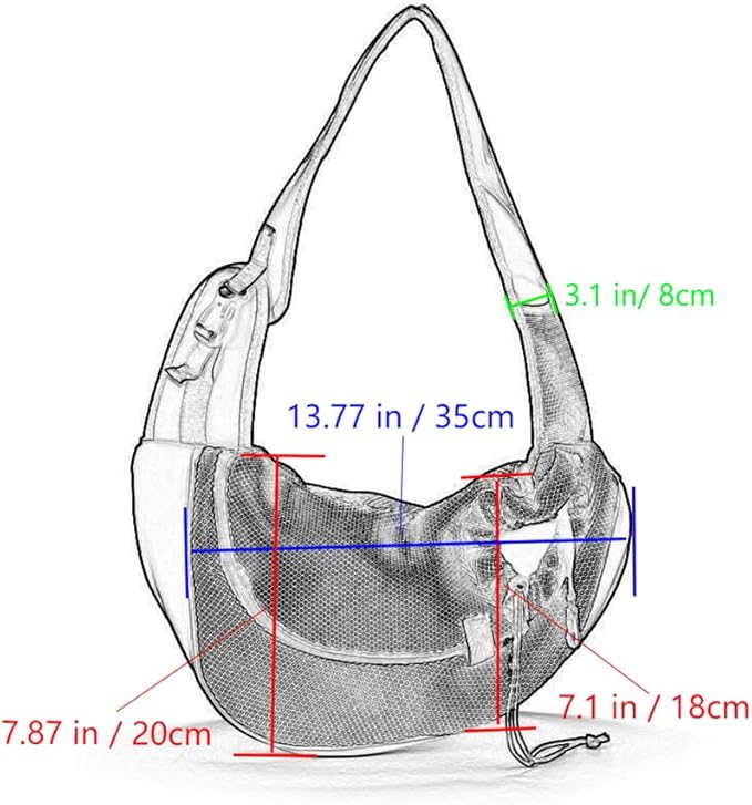 Kucehiup Dog Sling Carrier for Small Dogs Cat Carrier Breathable Mesh Bag(Fits Approximately 3 lbs to 6 lb Pets)(Black)