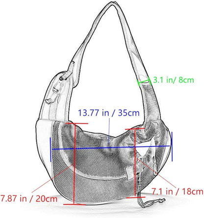 Kucehiup Dog Sling Carrier for Small Dogs Cat Carrier Breathable Mesh Bag(Fits Approximately 3 lbs to 6 lb Pets)(Rose Red)