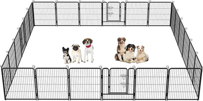 BestPet | Dog Playpen | 32 Inch, 24 Panels | Heavy Duty Metal Pet Exercise Pen | Indoor Outdoor Fence Panels | Rust-Resistant, Removable, Tool-Free Setup | Anti-Skid, Expandable Design
