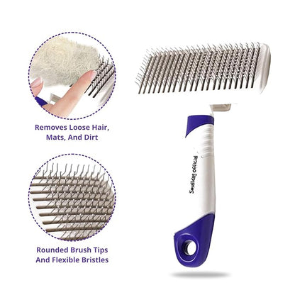 Self-Cleaning Gentle Slicker Brush, Sensitive Skin Gentle Dog Brush, for Big Dog and Large Breed, to Remove Loose Hair, Mats, Dirt - Pain Free Grooming