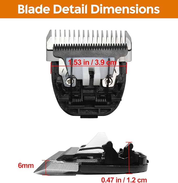 2 PCS 3mm+6mm Guard Length Replacement Dog Grooming Clipper Blade, Low Noise Dog Grooming Trimmer,Sharp Titanium-Ceramic Grooming Clipper Blade