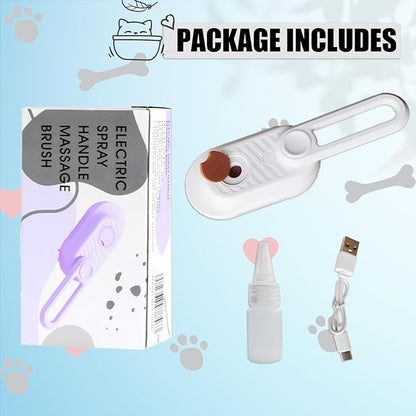 Cat Brush with Steam Cat Grooming Steamy Brush Misting Brush with Adjustable Handle for Cats Dogs Rabbits ALD-002-W (White)