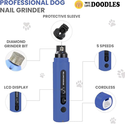 We Love Doodles Dog Nail Grinder - Essential Grooming Kit for Dogs at Home, Electric Dog Nail Trimmers, Quiet Pet Nail Grinder for Dogs, Safe Nail Trimmer for Dogs, Suitable for Large & Small Breeds