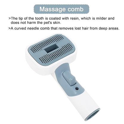 Dog Cat Brush for Shedding and Grooming,Two Replacement Heads,Massage the skin,Easy to Clean Comb for Long Short Haired Pets,use with Vacuum,Compatible with 32mm&35mm Universal Vacuum