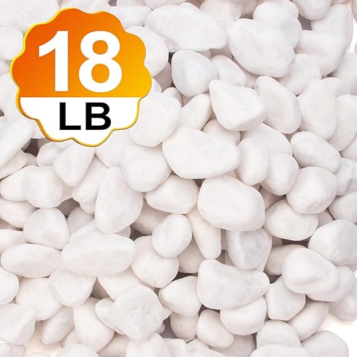 18 Pounds Decorative Pebbles, White Stones, White River Rock, Natural Aquarium Gravel, Garden Decor Rocks