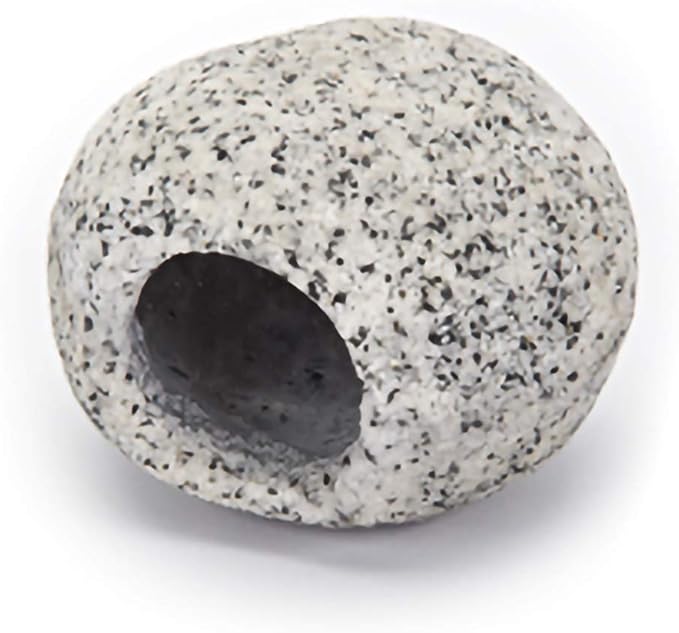 Penn-Plax Deco-Replicas Granite Aquarium Ornament & Hideaway – Realistic Stone Appearance – Safe for Freshwater and Saltwater Tanks – Small Size, White (RR1071)
