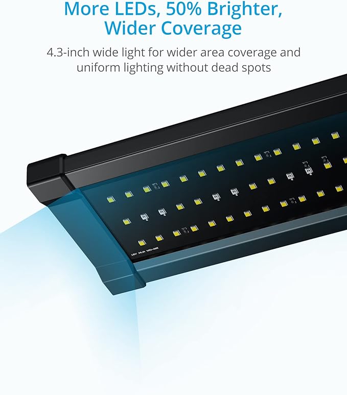 NICREW ClassicLED Gen 2 Aquarium Light, 40 Watts, Dimmable LED Fish Tank Light with 2-Channel Control, White and Blue LEDs, Size 48 to 60 Inch