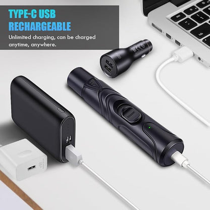 Dog Nail Grinder with LED Light, 2 Speeds Pet Dog Cat Nail Trimmers and Nail Clippers Set Low-Noise Rechargeable Pet Nail Grinder with 2 Grinding Wheels for Large Medium Small Animal Nail Care