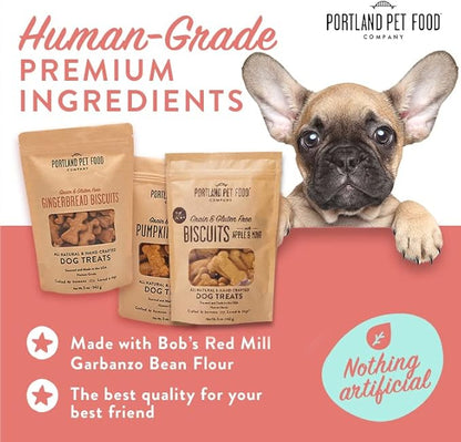 Portland Pet Food Company Healthy Dog Treats Vegan Variety Pack - Grain-Free, Human-Grade, Apple, Gingerbread, Pumpkin Treats - Natural Dog Training Treats & Biscuits Made in The USA Only - 3-Pack