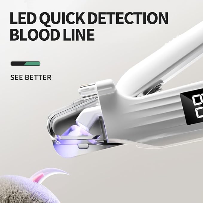 3-in-1 Electric Pet Nail Clipper & Grinder - HD LED Display & High-Hardness Blades | Rechargeable & Ultra-Quiet for All Pets (White)