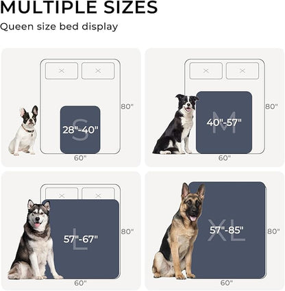 Luciphia Waterproof Dog Cat Blanket Fluffy Thick Fleece Pet Blanket,Washable Double Sided Sherpa Calming Blankets Flower Print Blankets for Medium Large Dogs Cats(Dark Grey,57x40 inches)