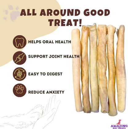 Amazing Dog Treats - Large Collagen Stick - (12 Inch - 50 Count) - Beef Cheek Rolls - 100% Pure Collagen Sticks