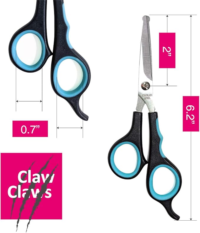 6 Inch Grooming Straight Scissors with Safety Round Tip and Wave Style Handle for Baby Hair Cutting Shears